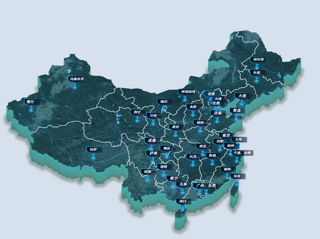 立体金色轮廓中国地图元素.png